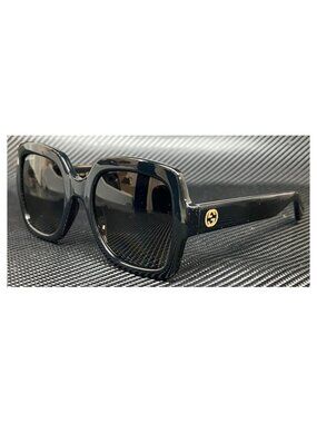 Gucci GG1754S 001 Square Sunglasses - Black / Grey GUCCI Sunglasses GG 1754 S 006BM 55-19 130 Black Shine Oval  main image 2